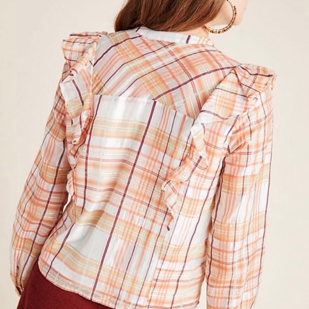 Anthropologie NWT Current Air Polly Ruffled Top✨ - Picture 4 of 10